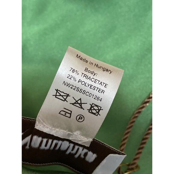 NEW Nanushka Green Silk Satin Strapless Tie Back Bandea Bustier Blouse Top OS - Picture 5 of 5